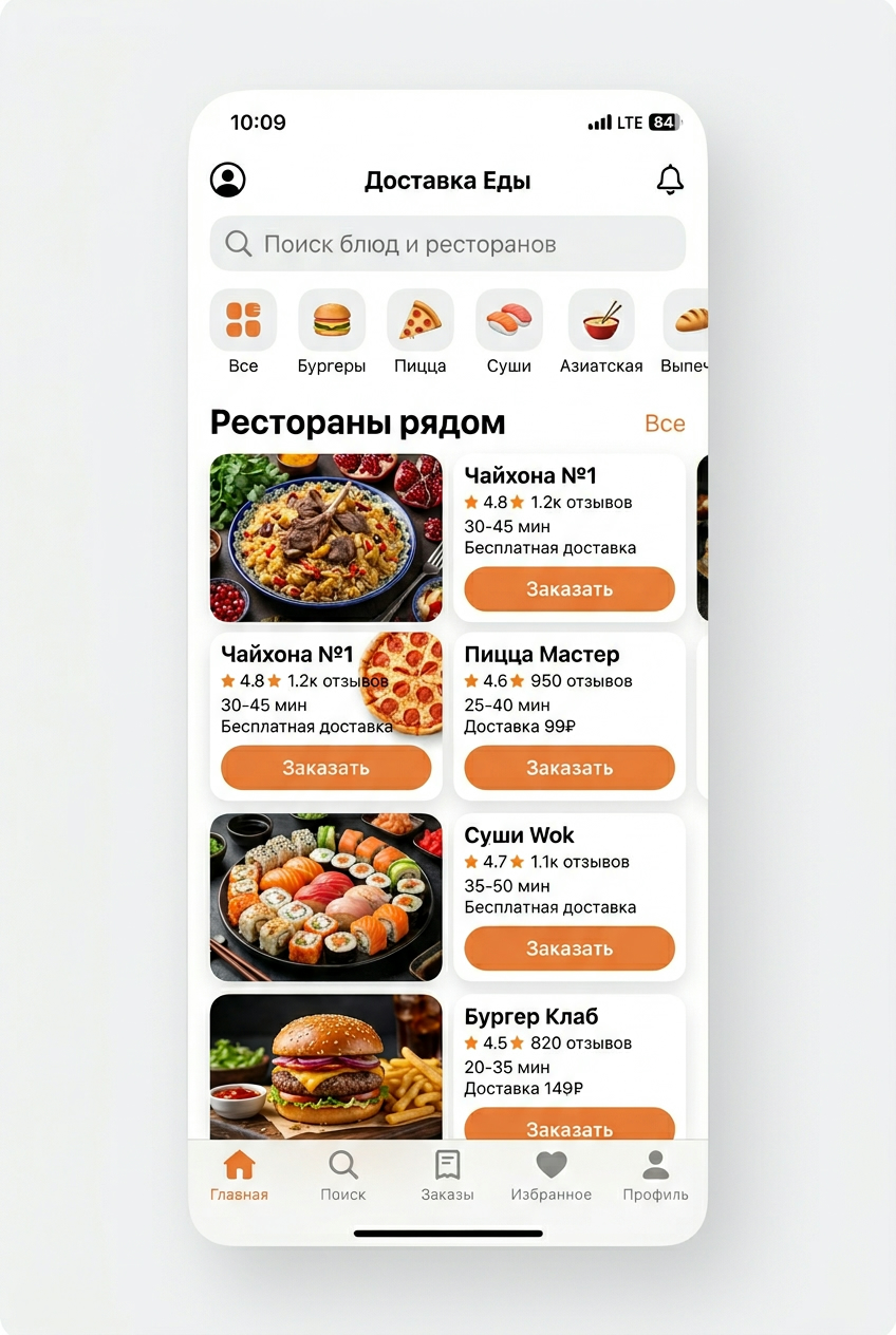 Приложение доставки еды — iOS-разработка на Swift