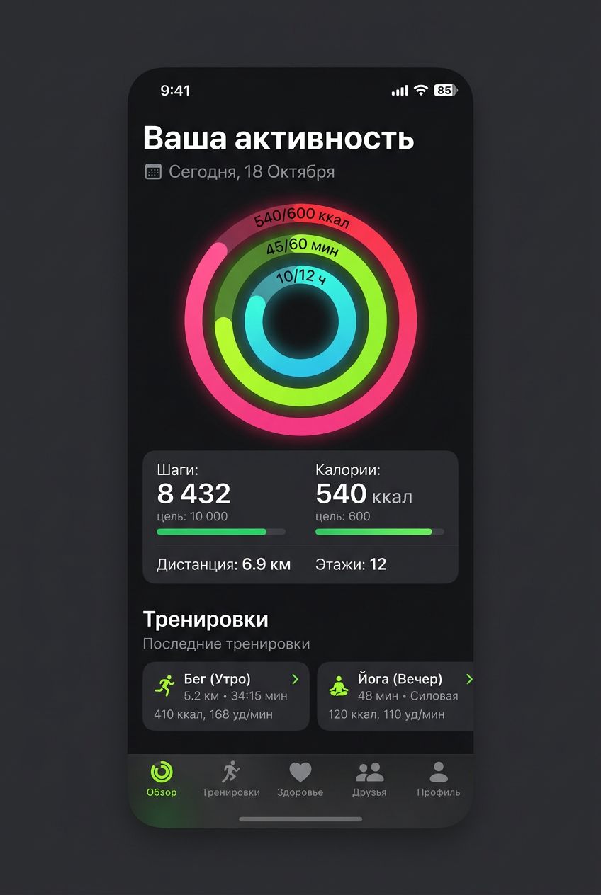 Фитнес-трекер — iOS-приложение для iPhone