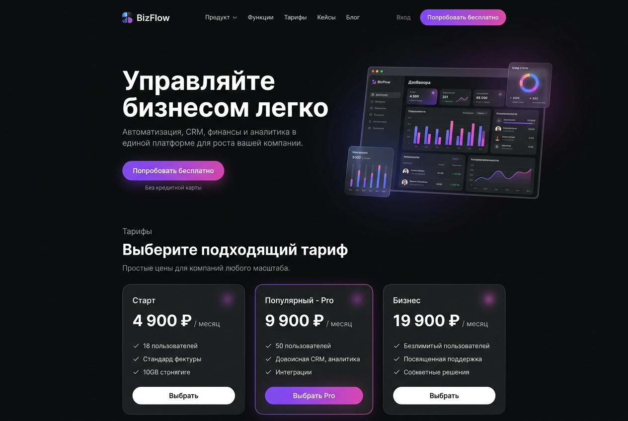 Пример лендинга — создание продающей страницы под ключ